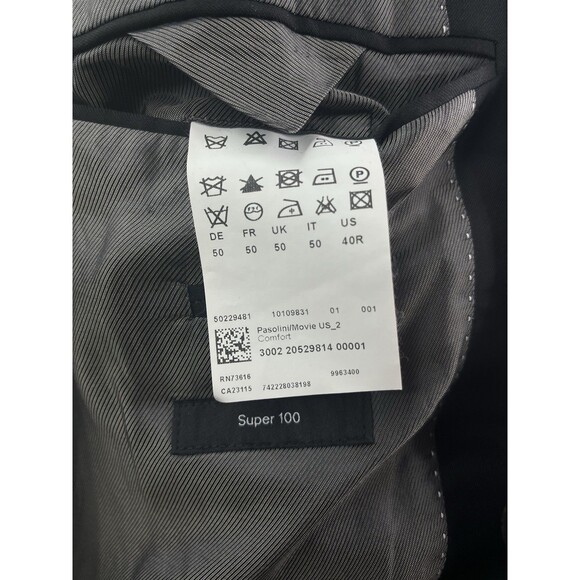 Hugo Boss Pasollini/Movie_2 Men 2pc Suit 40R 39x32 Super 100 Wool Comfort Recent - Picture 7 of 16